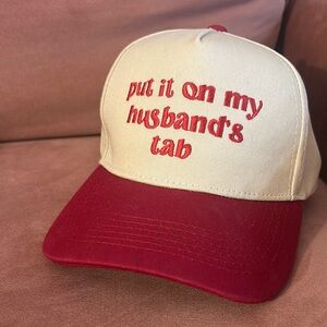 Red and Beige Women's Cap